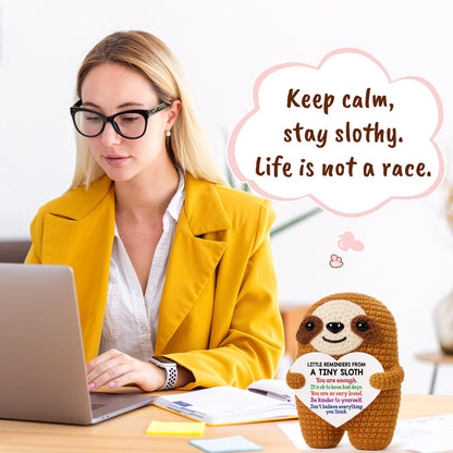 MBL Birthday Inspirational Gifts for Women - Birthday Gift for Kids College Students Teen, Motivational Self Care Relaxation Cheer Stress Relief Funny Crochet Sloth for Friends Boss Nurses Teacher