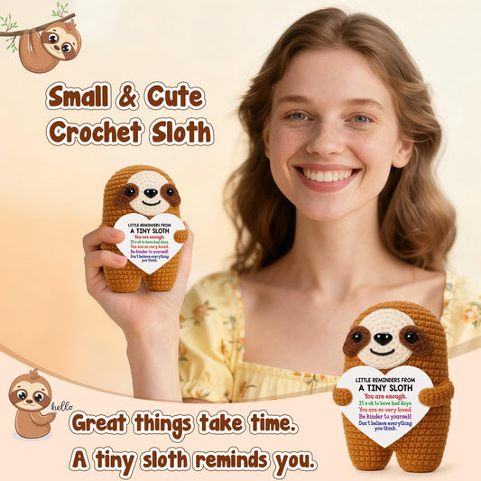 MBL Birthday Inspirational Gifts for Women - Birthday Gift for Kids College Students Teen, Motivational Self Care Relaxation Cheer Stress Relief Funny Crochet Sloth for Friends Boss Nurses Teacher