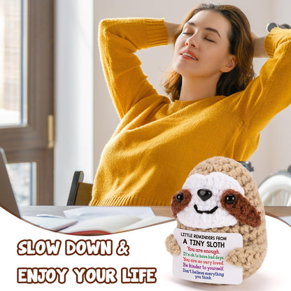 MBL Birthday Inspirational Gifts for Women - Little Reminders Back to School Motivational Cheer Support Stress Relief Relaxation Crochet Sloth Gift for College Students Nurses Teacher Coworkers Friend