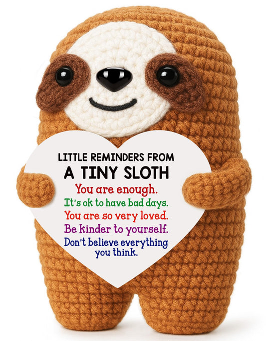 MBL Birthday Inspirational Gifts for Women - Birthday Gift for Kids College Students Teen, Motivational Self Care Relaxation Cheer Stress Relief Funny Crochet Sloth for Friends Boss Nurses Teacher
