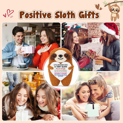 MBL Birthday Inspirational Gifts for Women - Birthday Gift for Kids College Students Teen, Motivational Self Care Relaxation Cheer Stress Relief Funny Crochet Sloth for Friends Boss Nurses Teacher